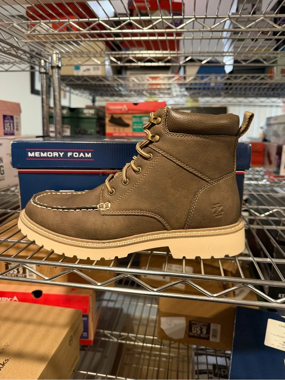 Izod Men's Brown Miles Memory Foam Lace-Up Boots Variety in Size 9 M